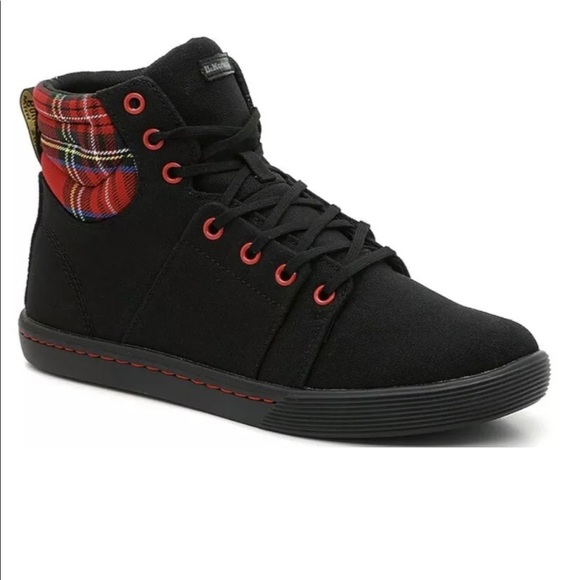 ROZARYA WOMEN'S CANVAS BOOTS Black + Red Stewart - Picture 3 of 16